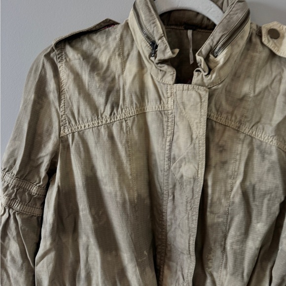 Free people festival Embroidered Olive Green Jacket anorak tie dye military - Picture 6 of 11